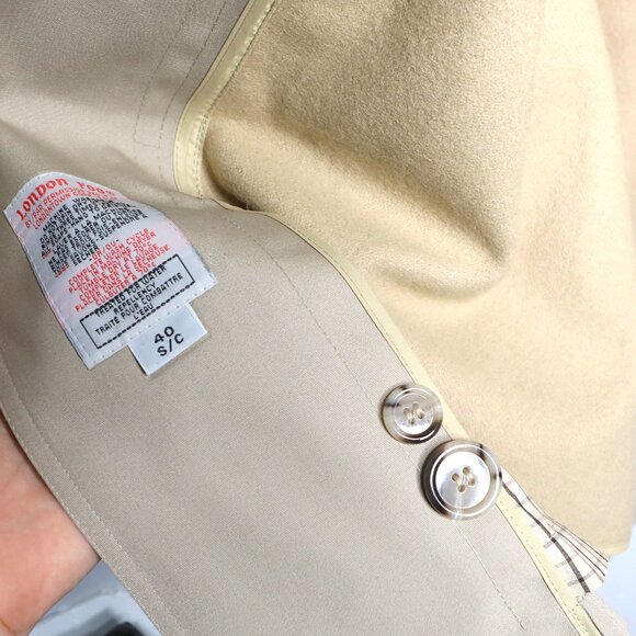 Vintage London Fog Trench Coat Beige Tan Full-Length Jacket Removable Liner 40s - Picture 12 of 16